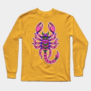 Pink scorpio old school tattoo style Long Sleeve T-Shirt